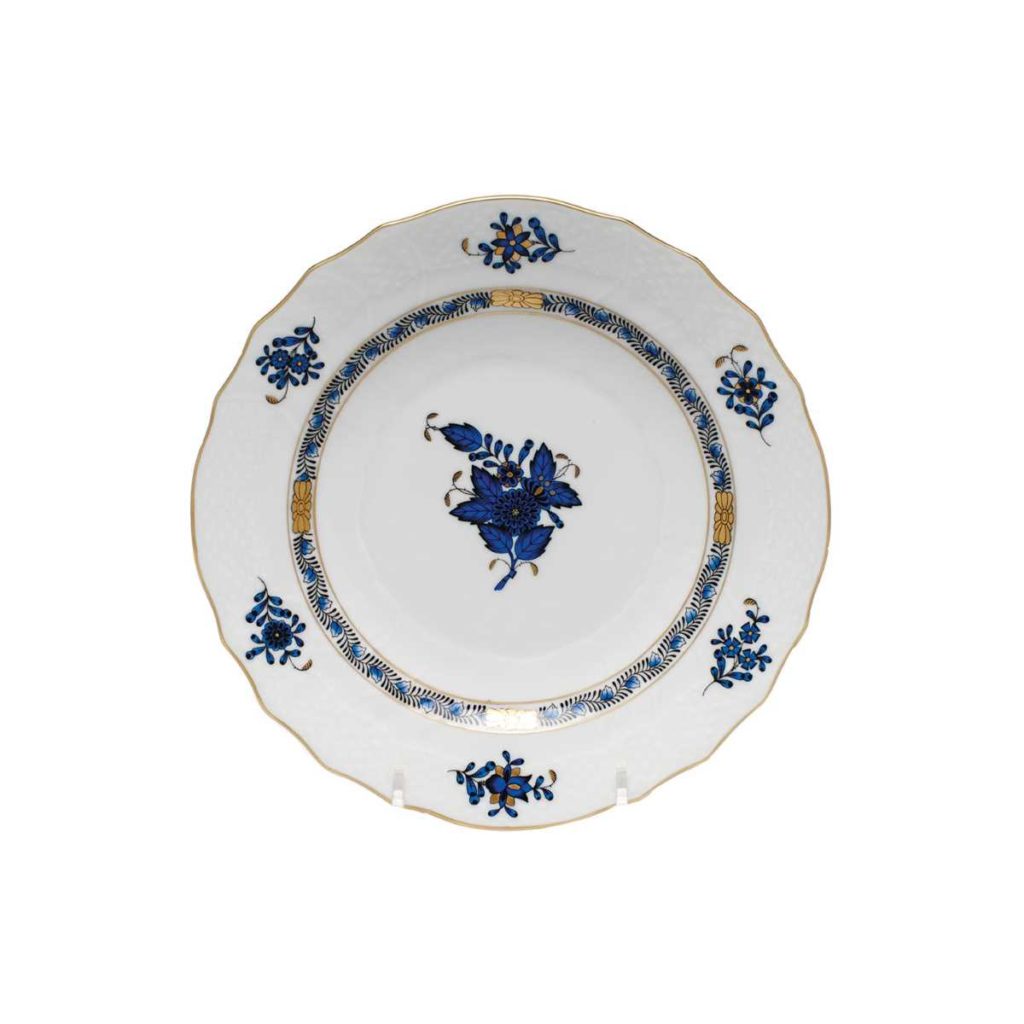 Herend Chinese Bouquet Black Sapphire Salad Plate