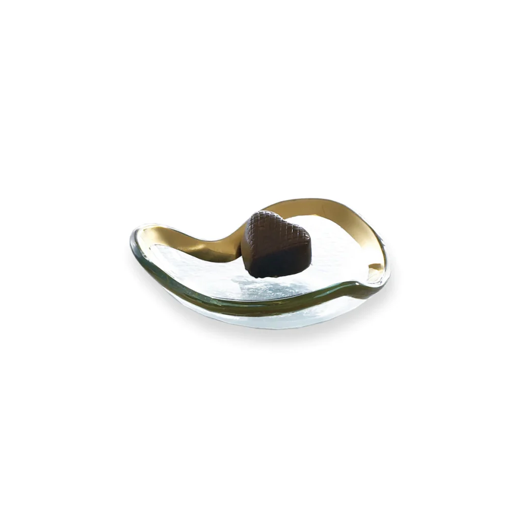 Annieglass Gold Band Heart Small Bowl