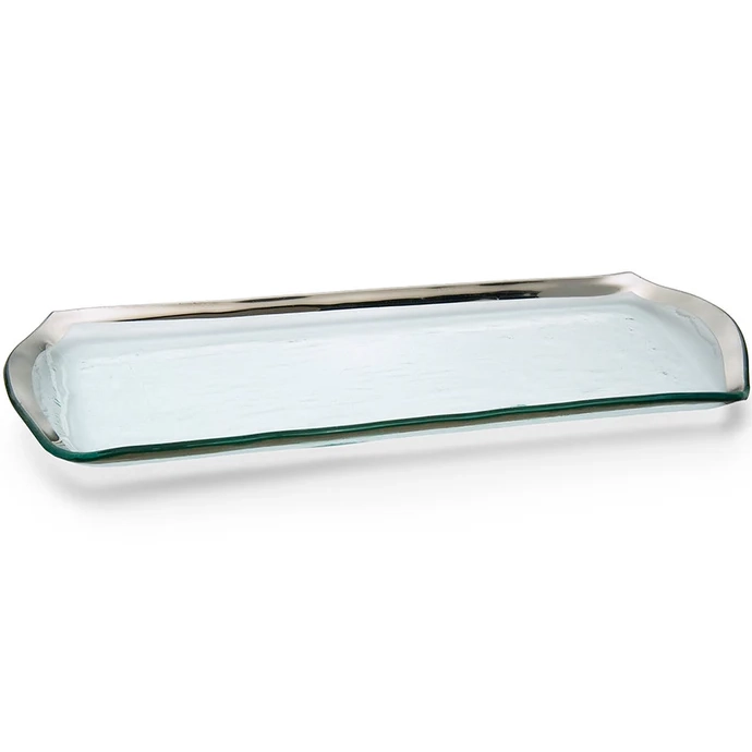 Annieglass Roman Antique Oblong Pastry Tray - Platinum