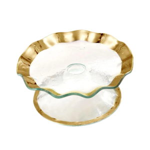 Annieglass Ruffle Petit Four Stand - Gold