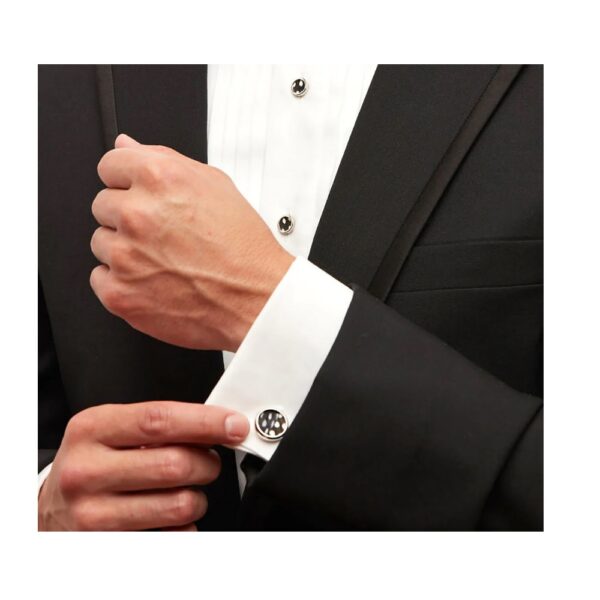 Brackish Cufflink/Stud Set - Bear (Rhodium Plated)