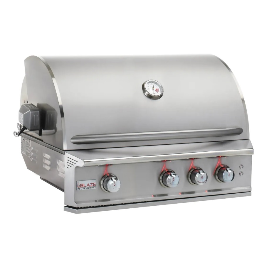 Blaze Professional LUX 34-Inch 3 Burner Built-In Gas Grill with Rear Infrared Burner - Natural Gas