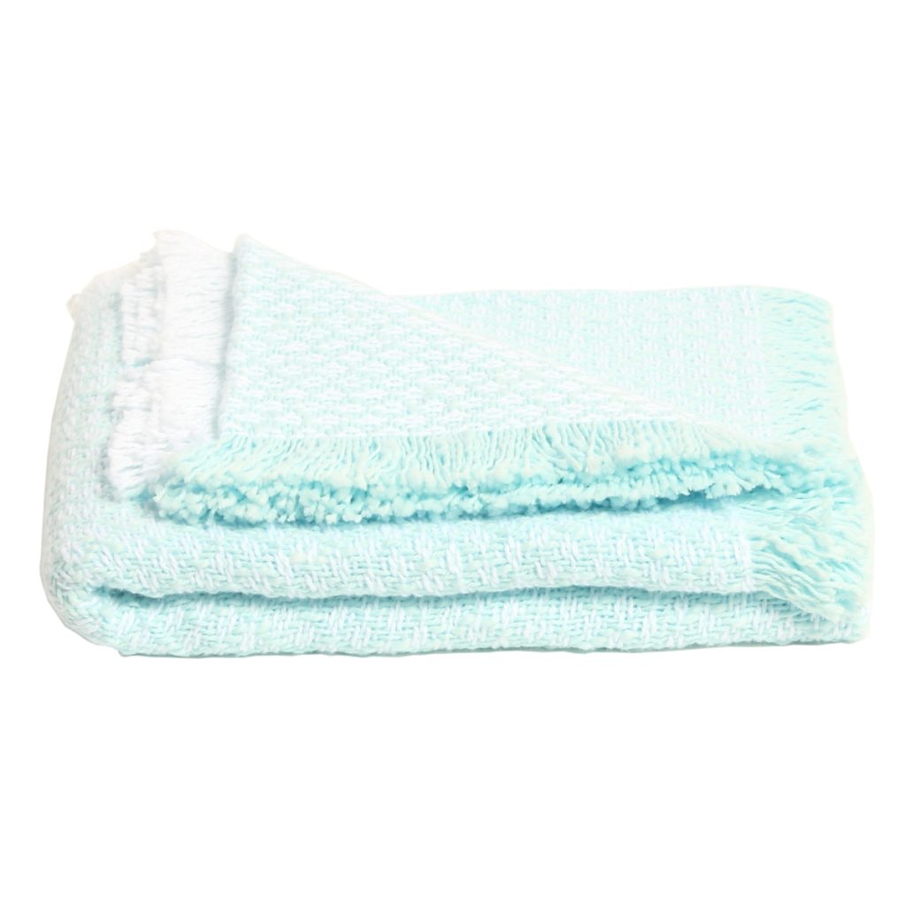 BLUE COMBED COTTON BLANKET