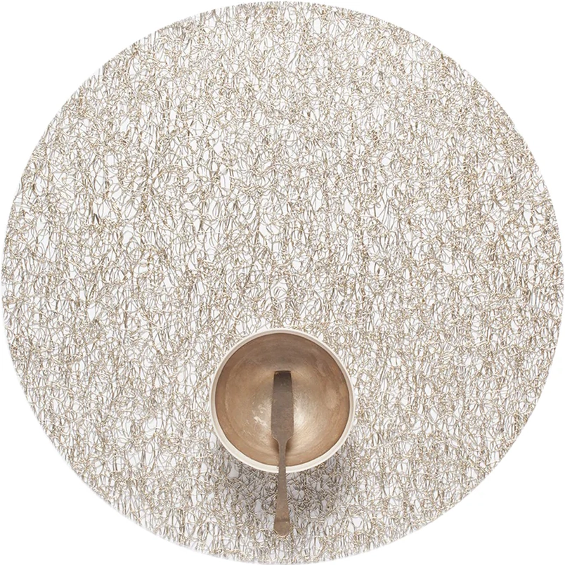 Chilewich Metallic Lace Round Placemat - Gold