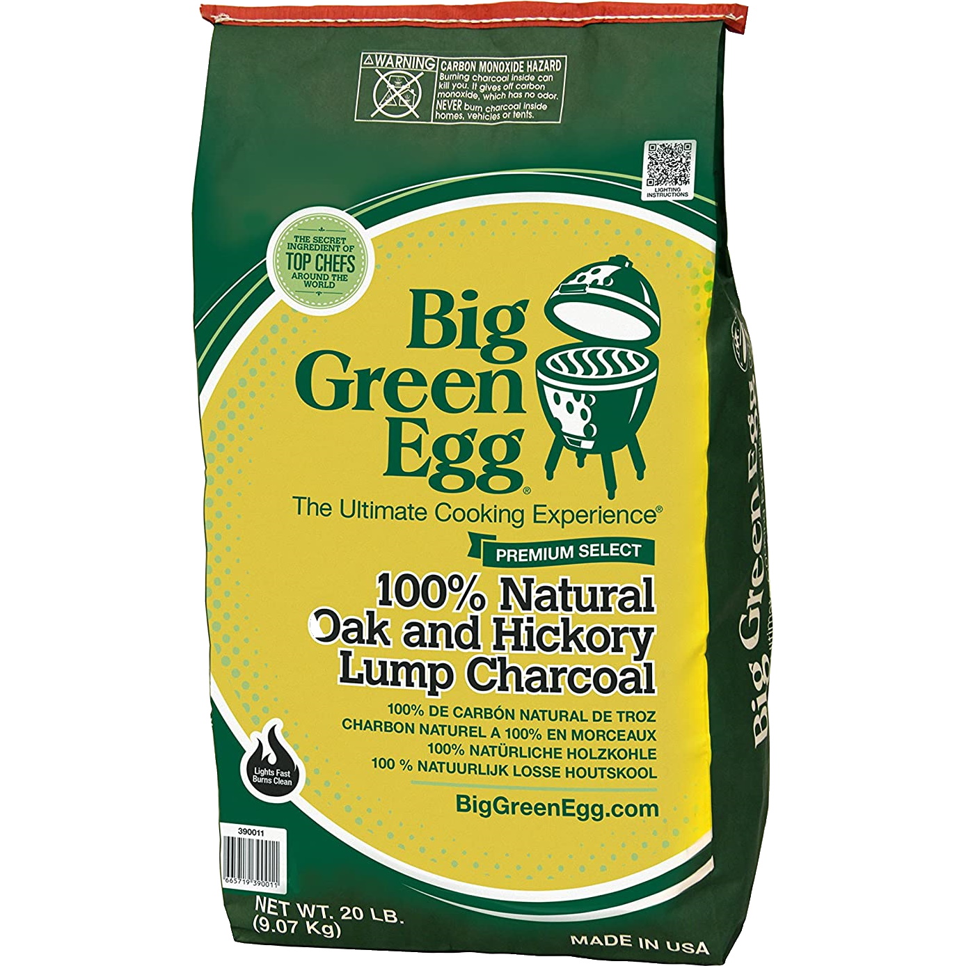 Big Green Egg Natural Lump Charcoal 20lbs Berings