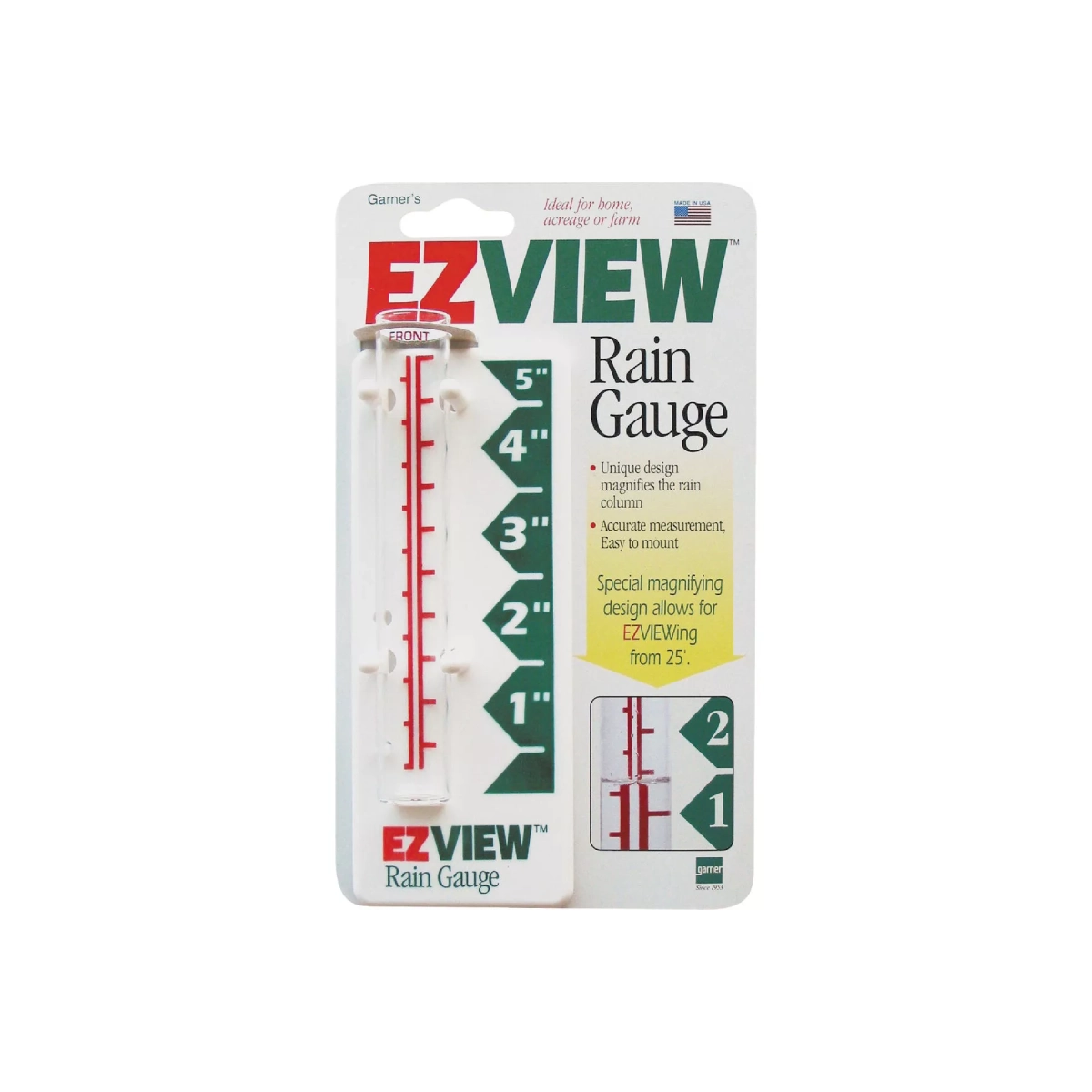 EZ View 5" Glass Rain Gauge