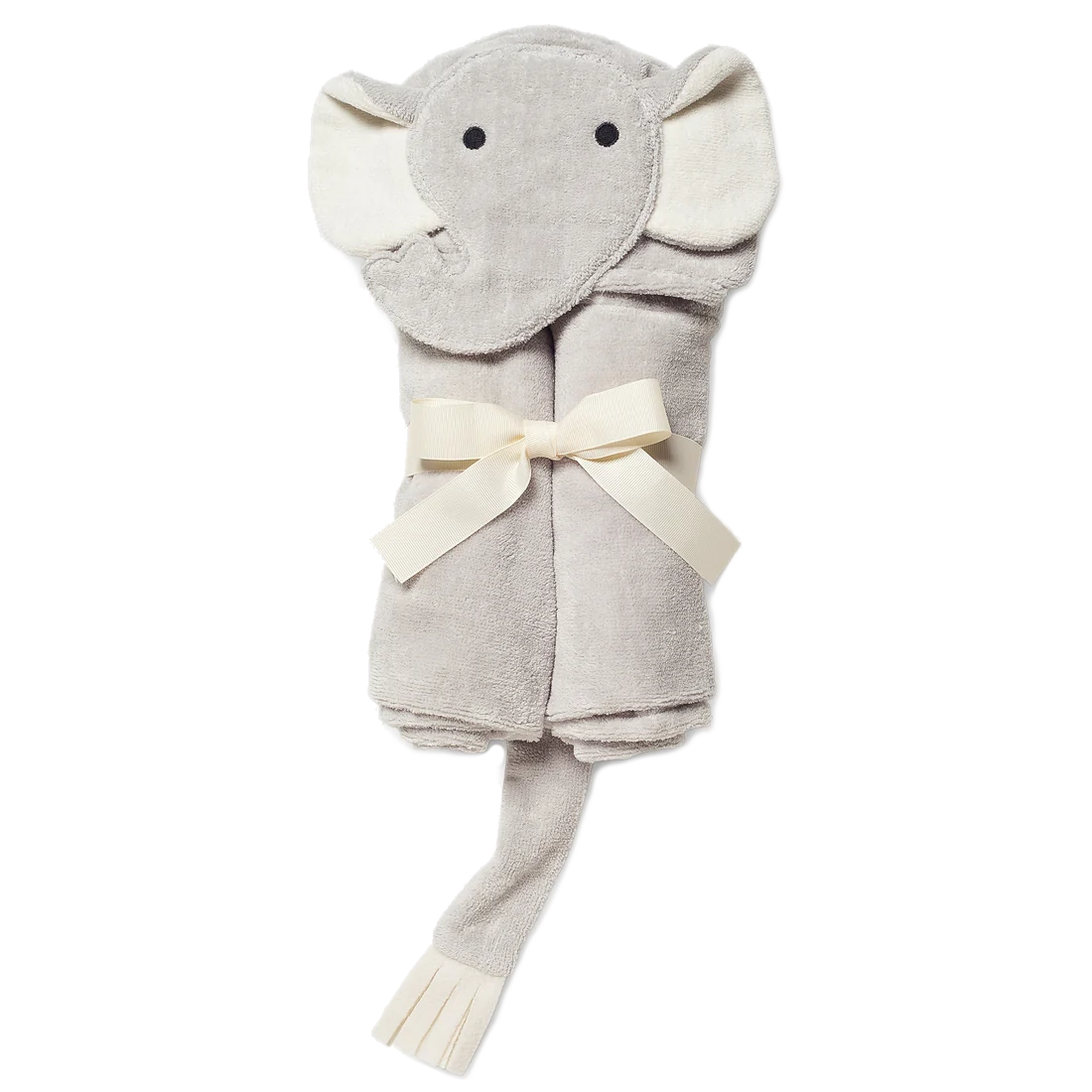 Elegant Baby Gray Elephant Hooded Baby Bath Wrap