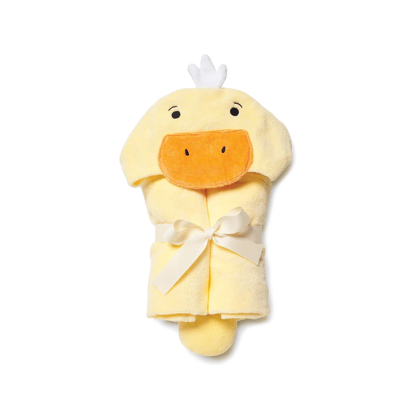Elegant Baby Yellow Duckie Hooded Baby Bath Wrap