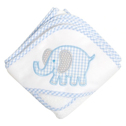 Elephant Hooded Towel - Blue