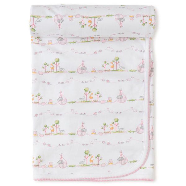 Noah's Arc Print Blanket - Pink