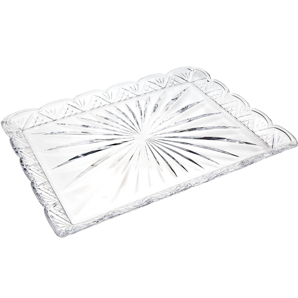Godinger Dublin Crystal Scalloped Large Serving Tray
