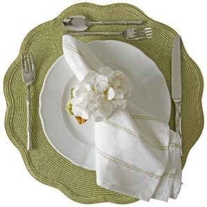 OCTAGON PLACEMAT MOSS/CANARY