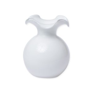 HIBISCUS WHITE SMALL FLUTED VASE