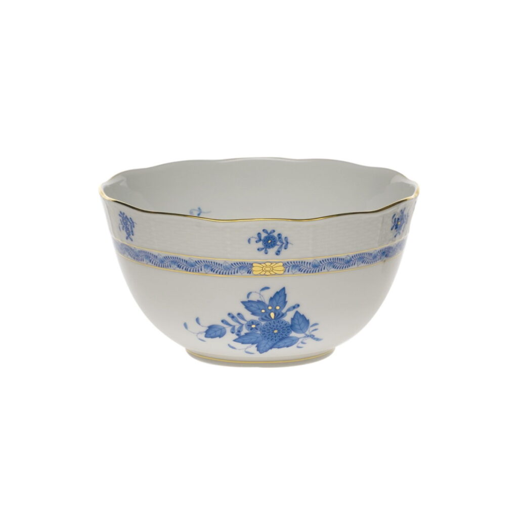 Herend Chinese Bouquet Blue Round Bowl