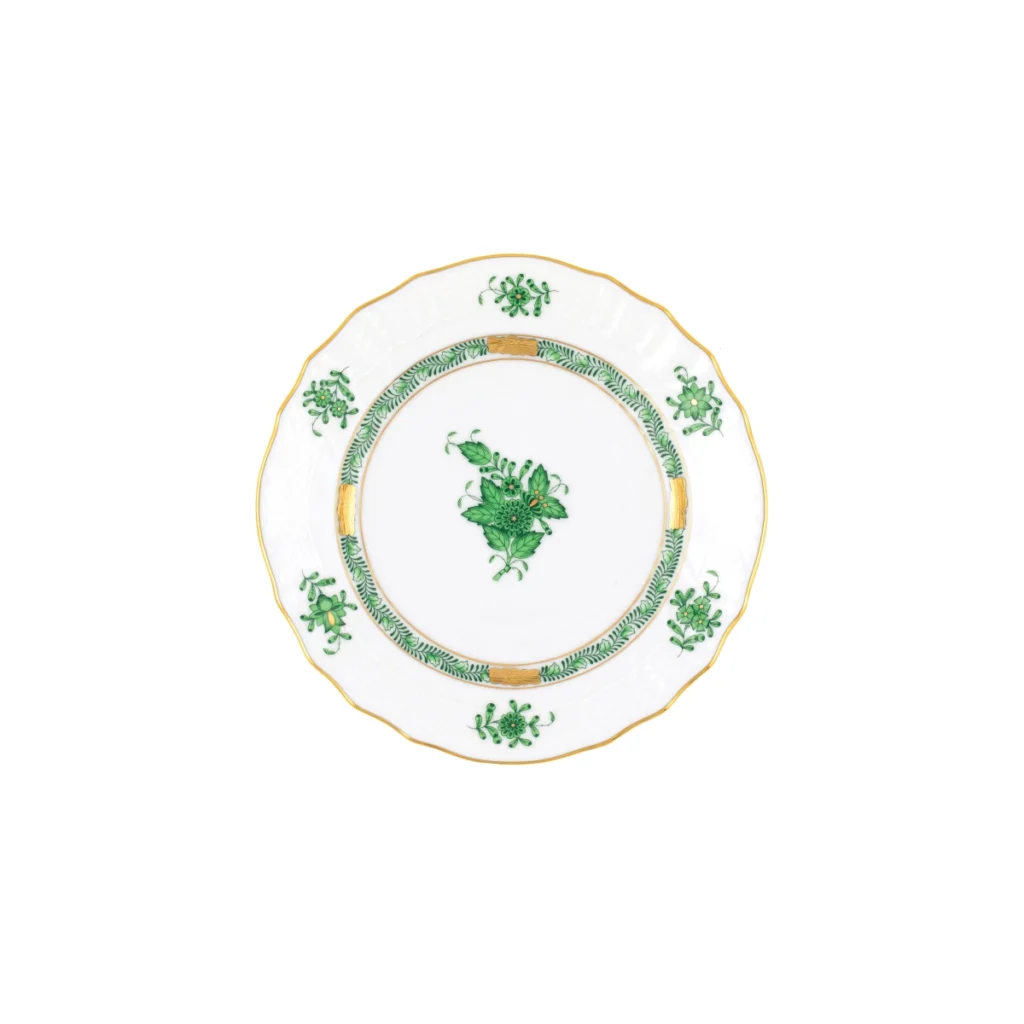 Herend Chinese Bouquet Green Bread & Butter Plate
