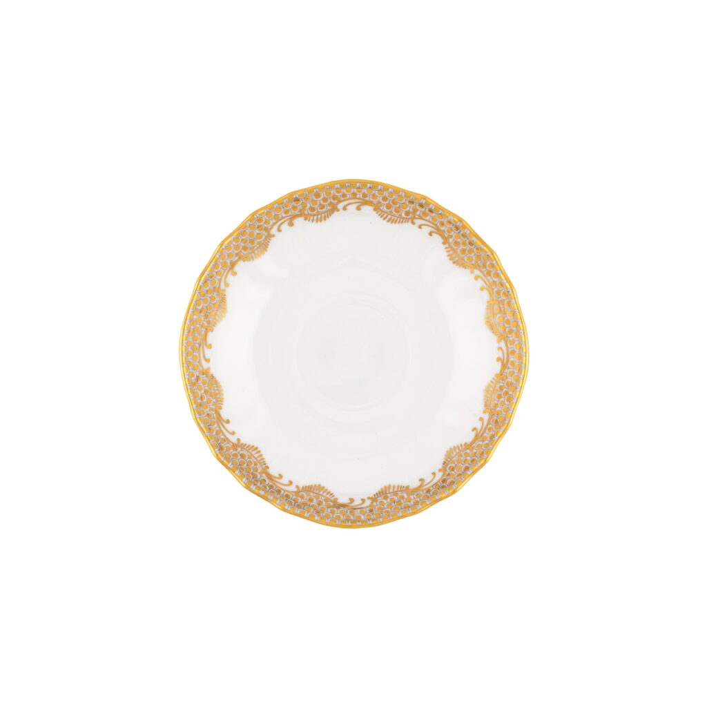 Herend Fish Scale Gold Canton Saucer