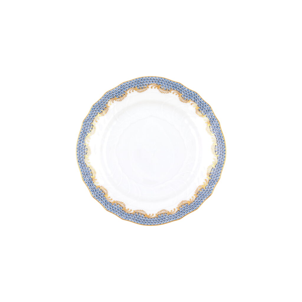 Herend Fish Scale Light Blue Bread & Butter Plate