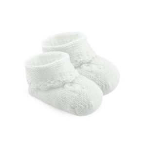 Jefferies Socks Cable Booties – White