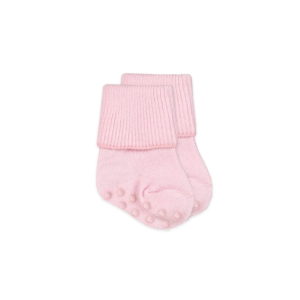 Jefferies Socks Non-Skid Turn Cuff Socks - Pink