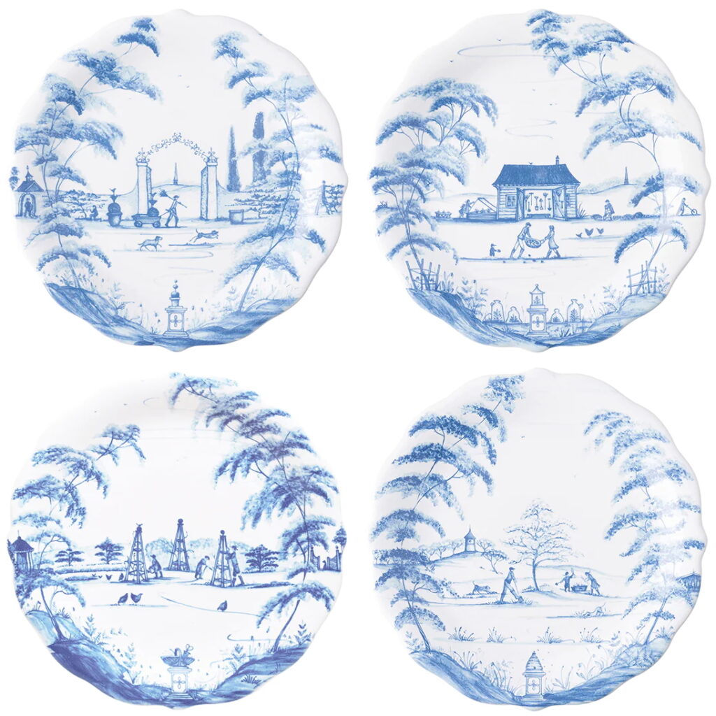 Juliska Country Estate Party Plates Set of 4 - Delft Blue
