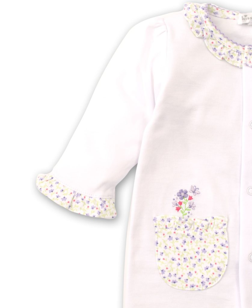 Spring Whispers Footie - White/Lilac