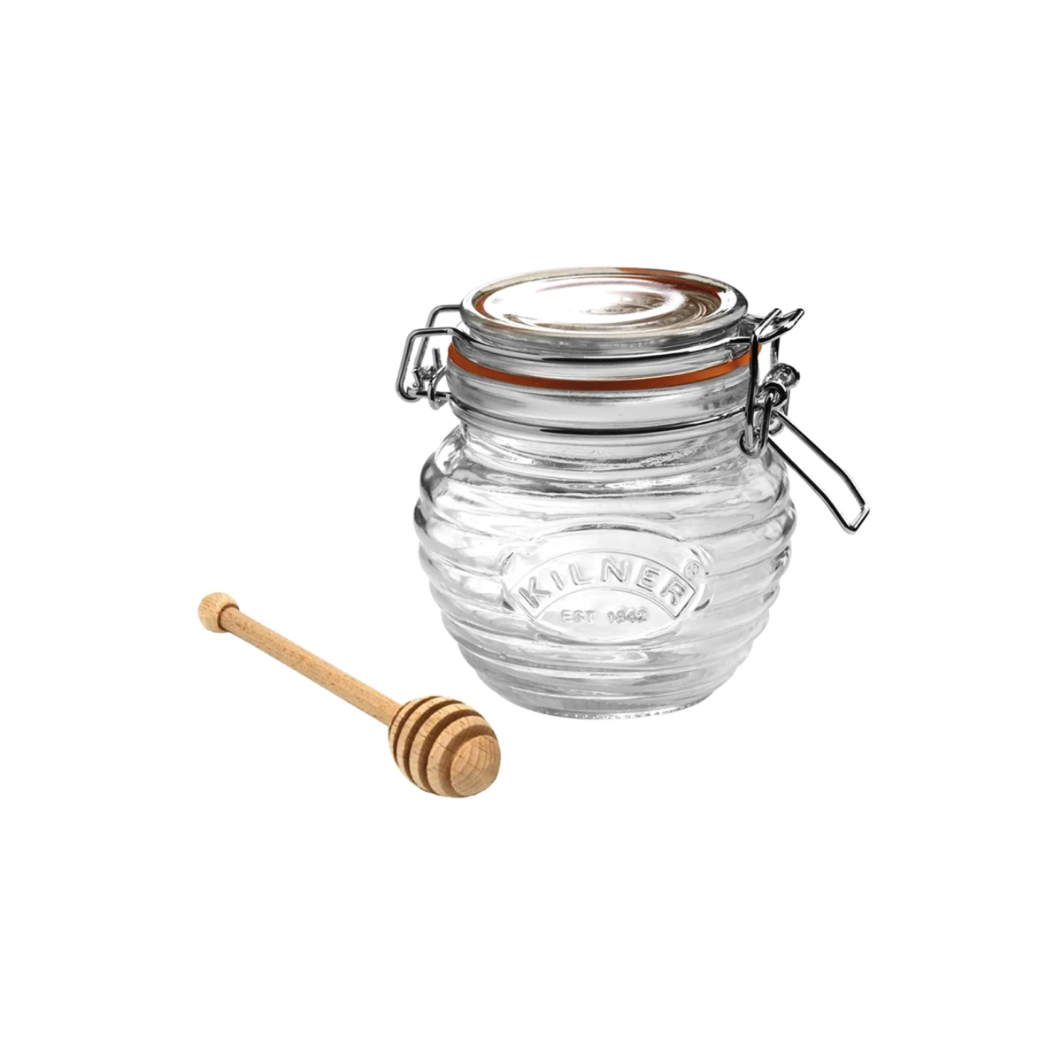 Kilner Ribbed Glass Honey Pot with Dipper