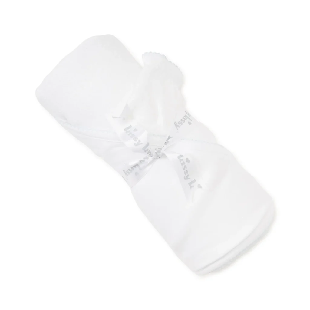 Kissy Basics Hooded Towel & Mitt Set - WhiteBlue2
