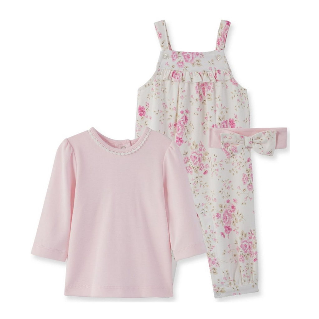 Little Me Baby Girl Blossom Overall Set