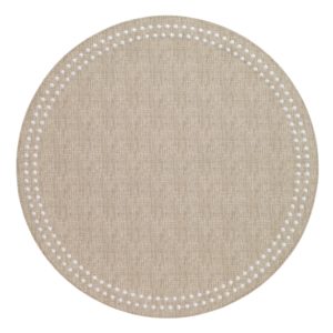 PEARLS BEIGE/WHT 15" RD PLACEMAT