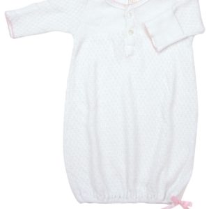 WHT/PINK DAYGOWN 3 MO