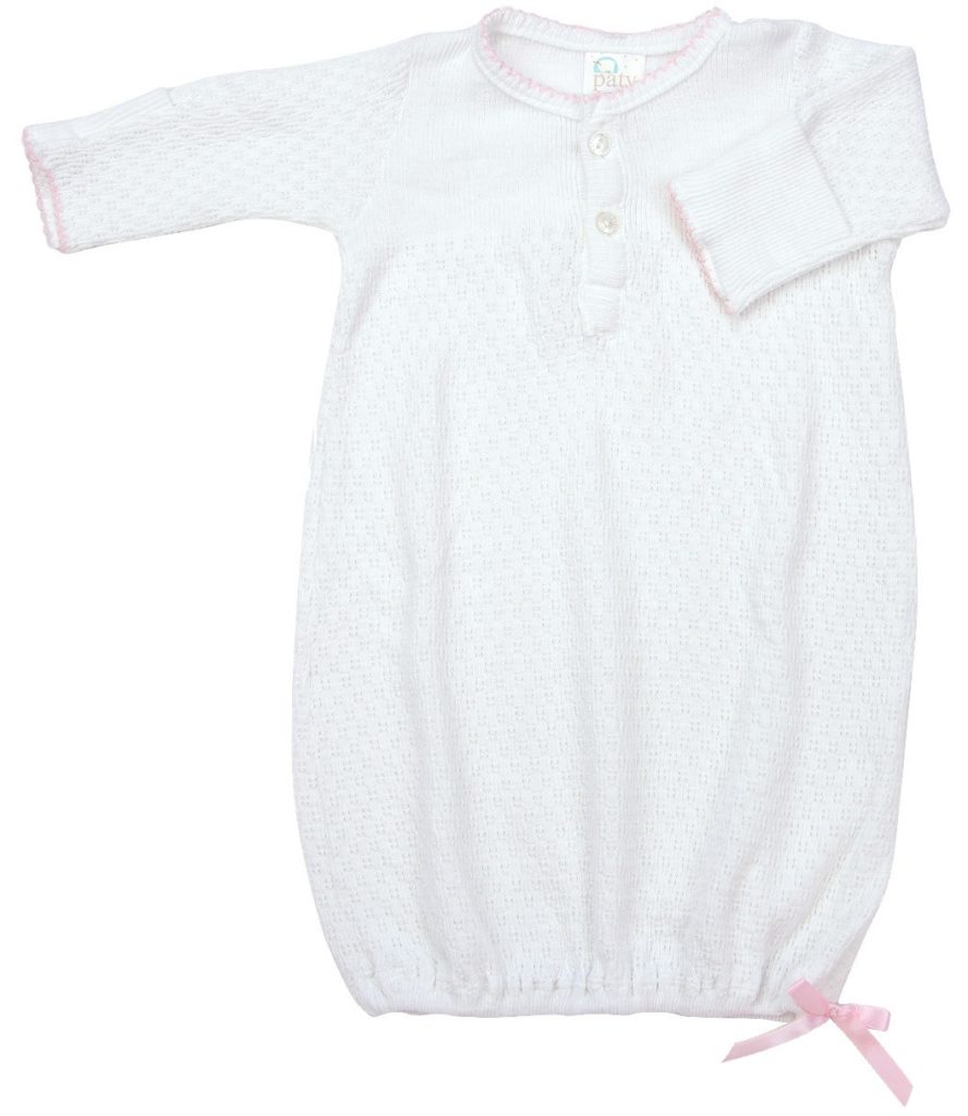WHT/PINK DAYGOWN 3 MO
