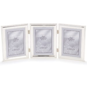 Lawrence Silver Double Bead Hinged Triple 4x5 Frame