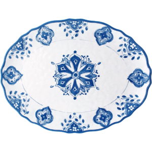 Le Cadeaux Moroccan Blue Oval Platter