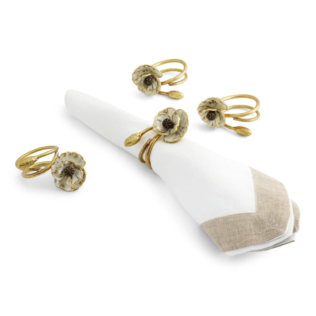 ANEMONE NAPKIN RINGS SET/4