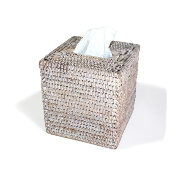 Matahari Square Tissue Box - Whitewash