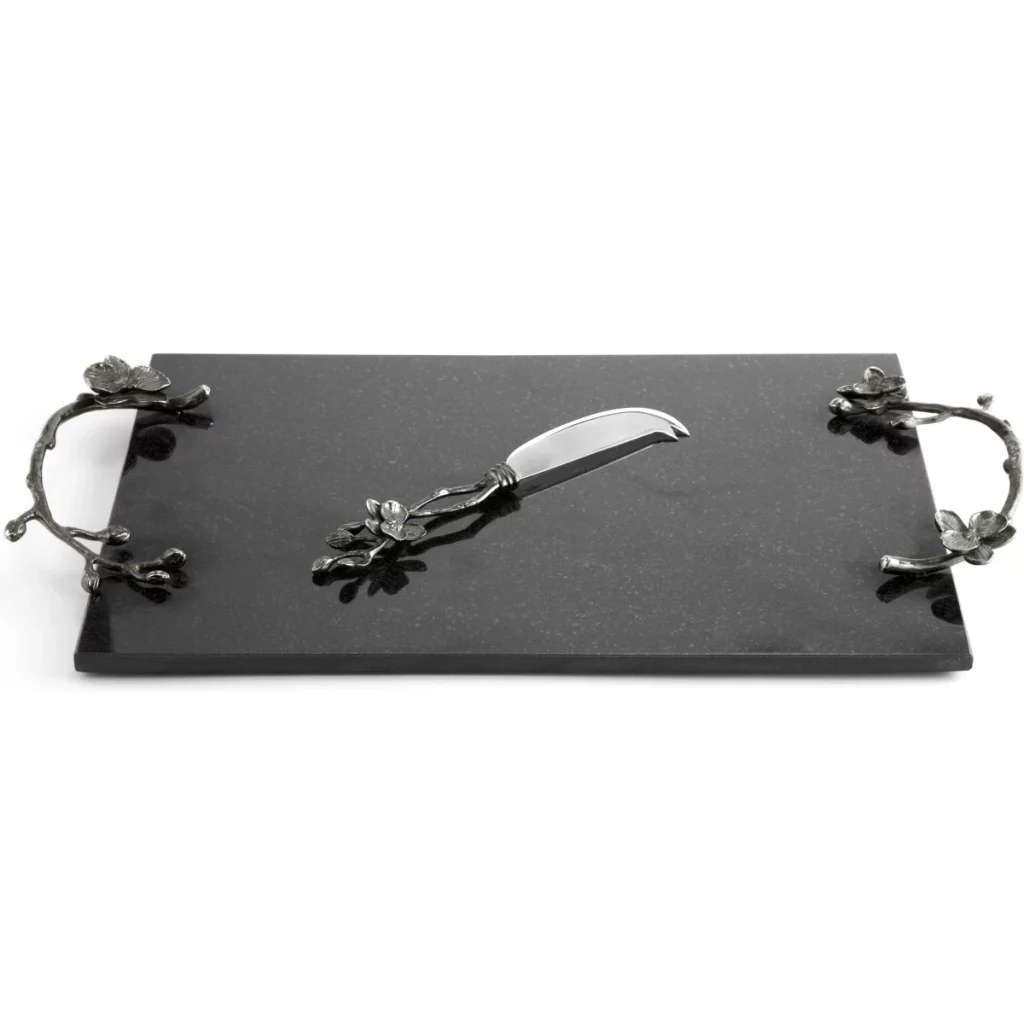 Michael Aram Black Orchid Cheese Board with Knife - Large