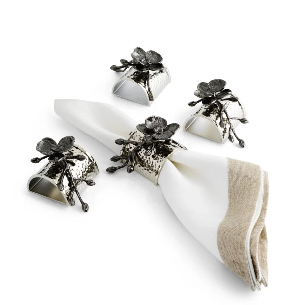 Michael Aram Black Orchid Napkin Ring Set