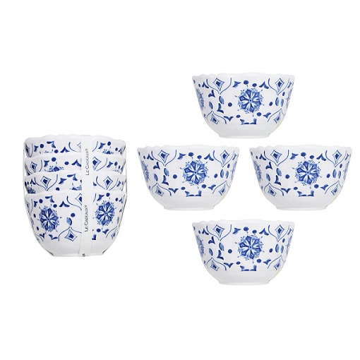 Le Cadeaux Moroccan Blue Set/4 Dessert Bowls