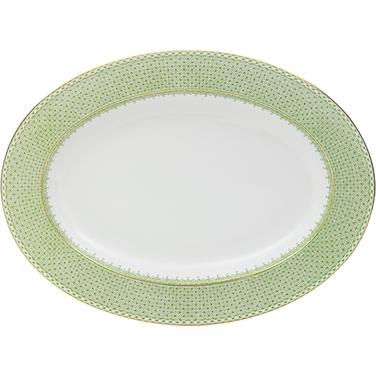 Mottahedeh Apple Green Lace Oval Platter