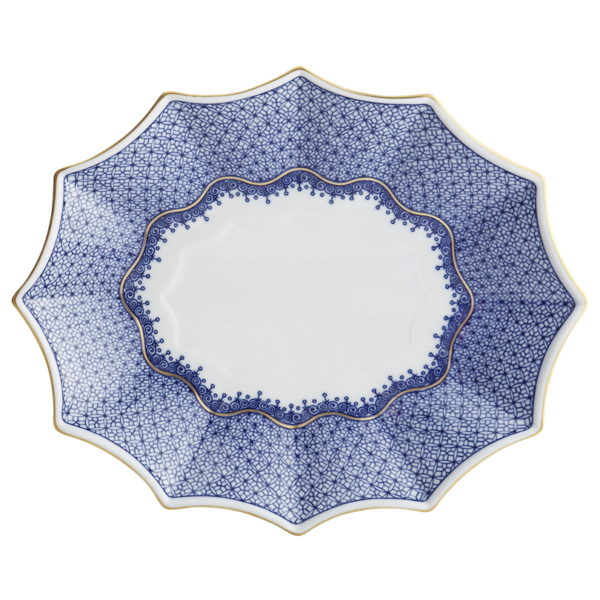 Mottahedeh Blue Lace Large Fluted Tray