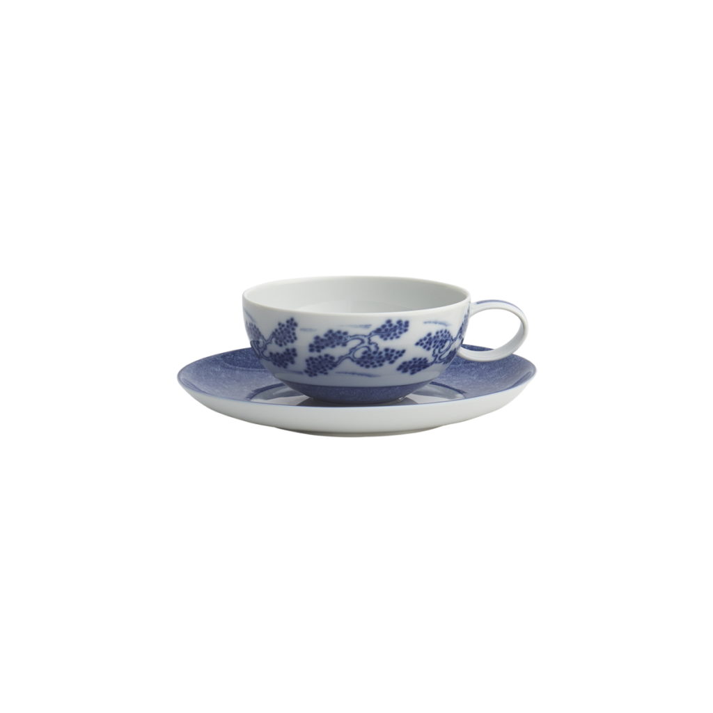 Mottahedeh Blue Shou Cup & Saucer