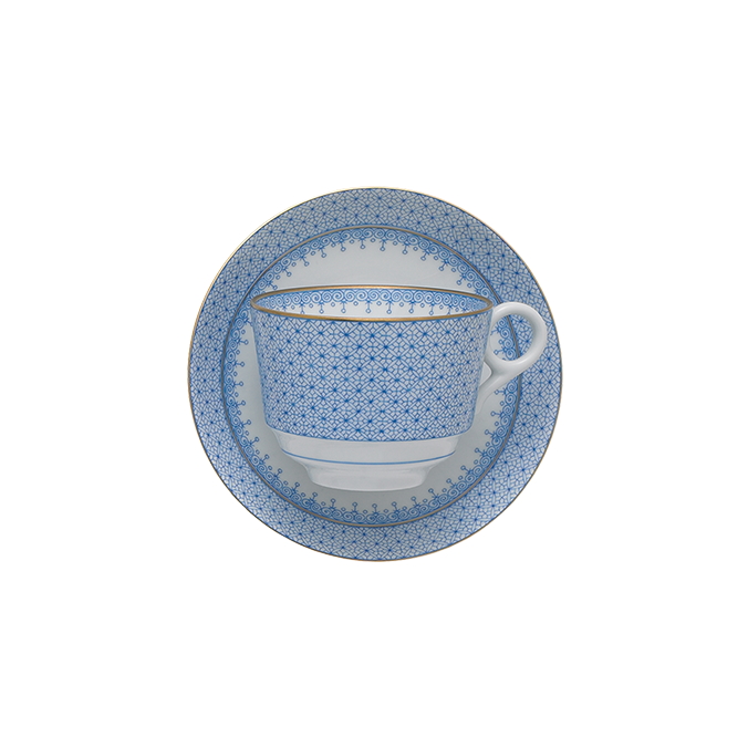 Mottahedeh Cornflower Lace Tea Cup & Saucer