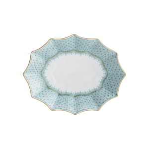 Mottahedeh Green Lace Medium Fluted Tray