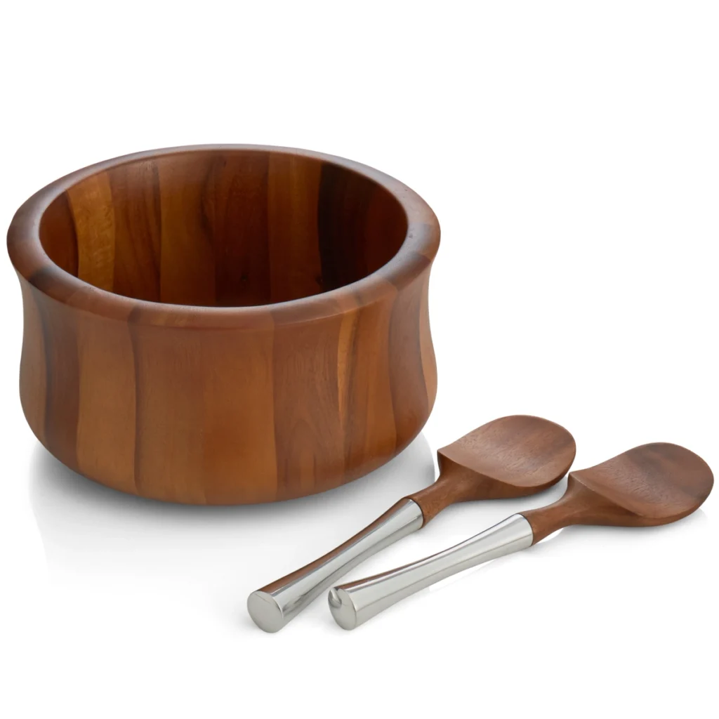 Nambé Nara Salad Bowl with Servers