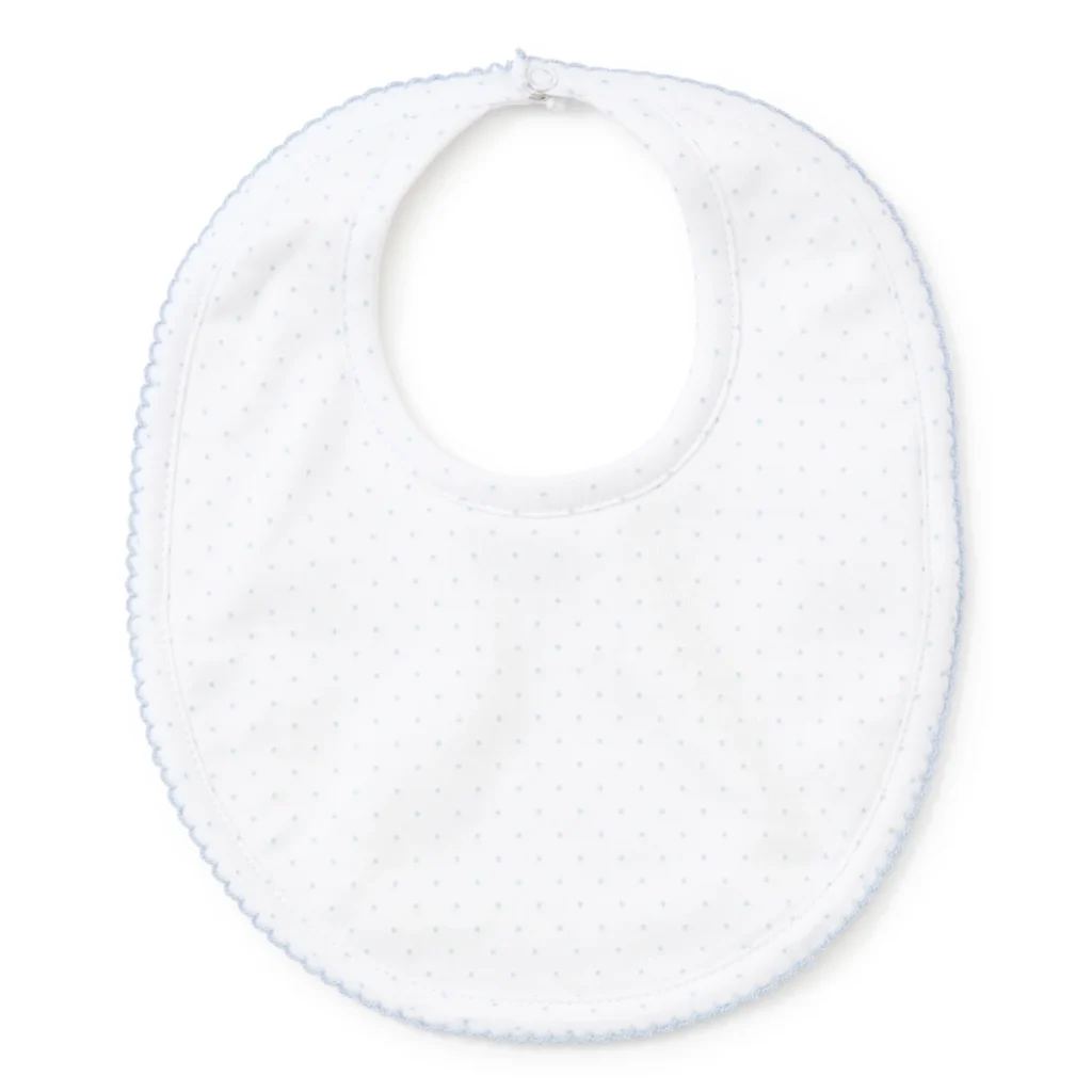 New Kissy Dots Print Bib - WhiteBlue