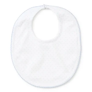 New Kissy Dots Print Bib - WhiteBlue