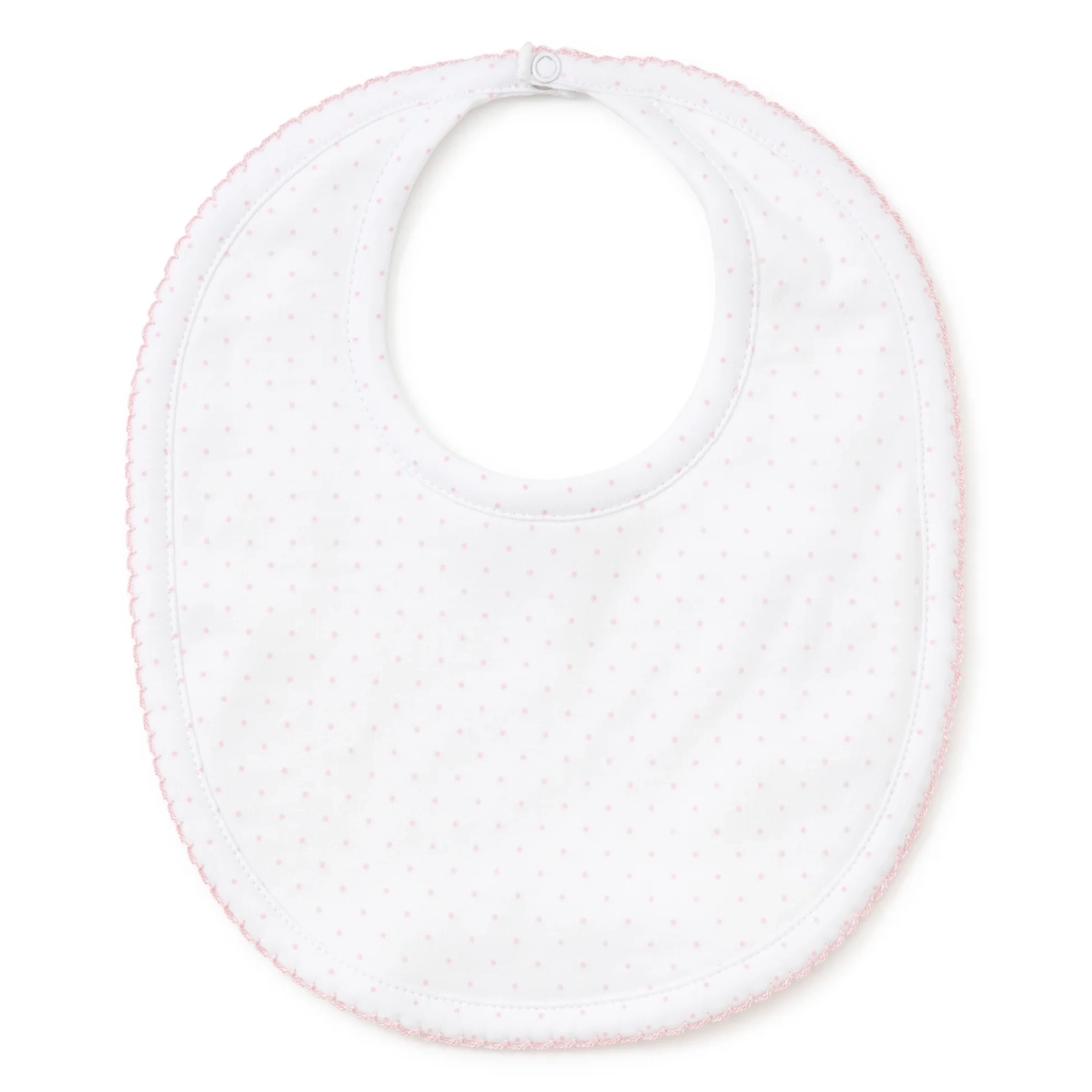 New Kissy Dots Print Bib - WhitePink