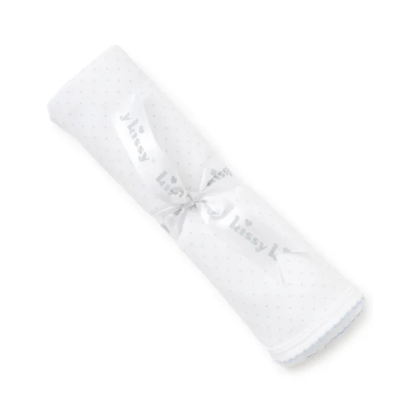 New Kissy Dots Print Blanket - White Blue2