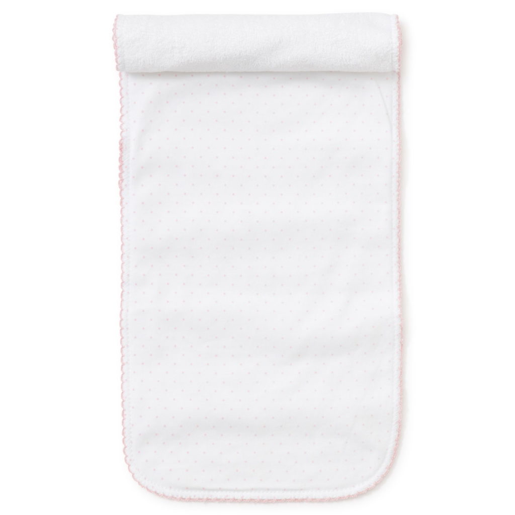 New Kissy Dots Print Burp - White/Pink