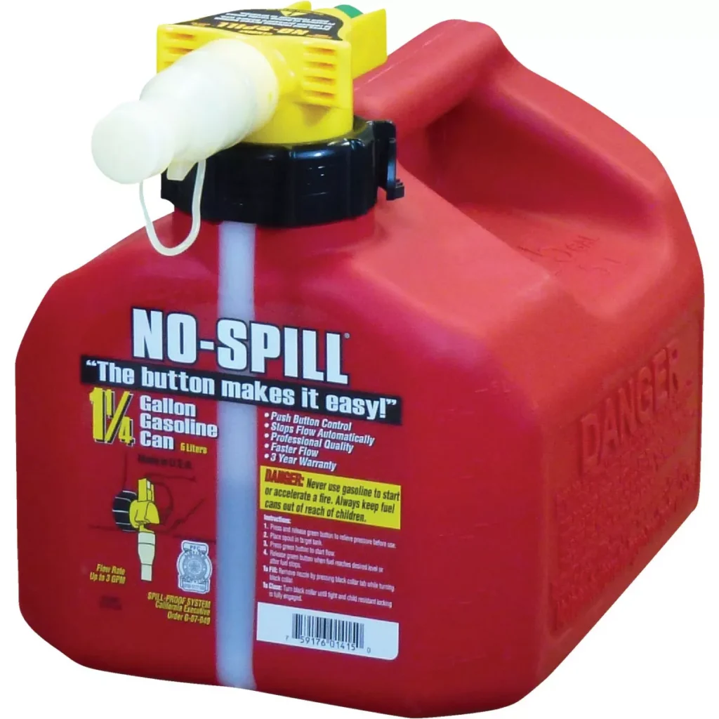 No-Spill Gallon Plastic Gasoline Fuel Can2